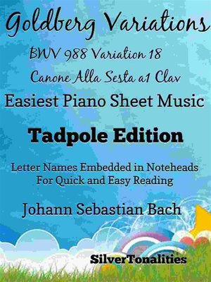 cover image of Goldberg Variations BWV 988 Variation 18 Canone alla Sesta a1 Clav Easiest Piano Sheet Music